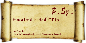 Podwinetz Szófia névjegykártya